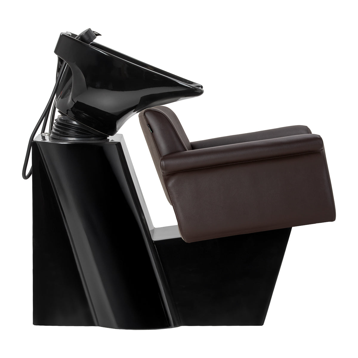 Gabbiano Lucca brown hairdressing wash unit with sink and chair for salon styling and hair washing services