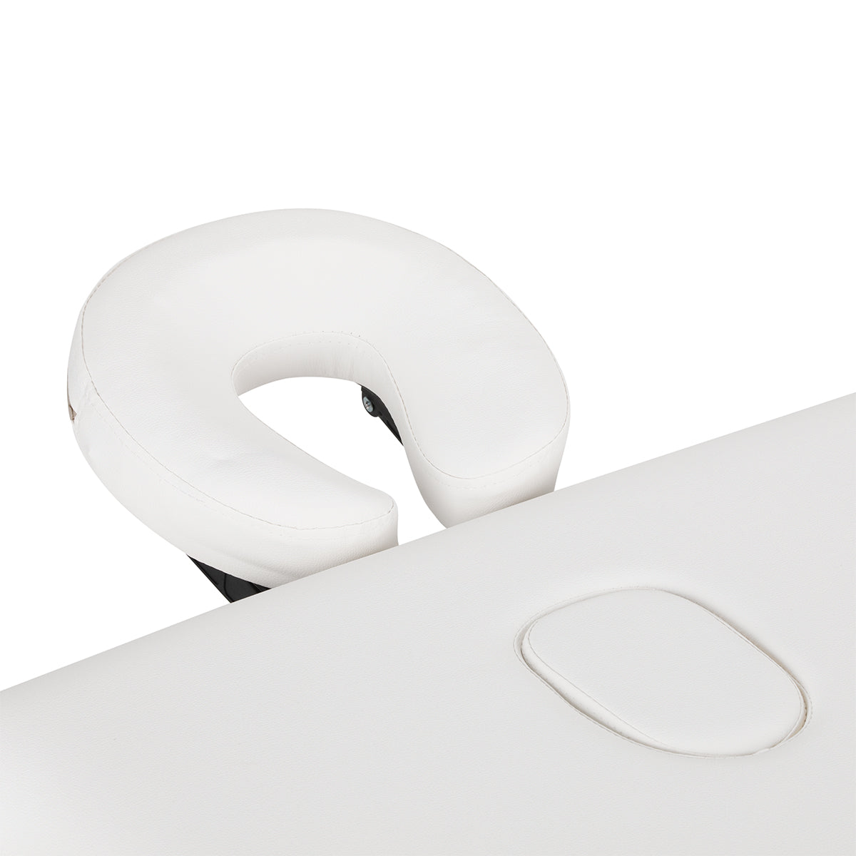 White BALANCE aluminium folding massage table with three segments, designed for professional massage therapy sessions.