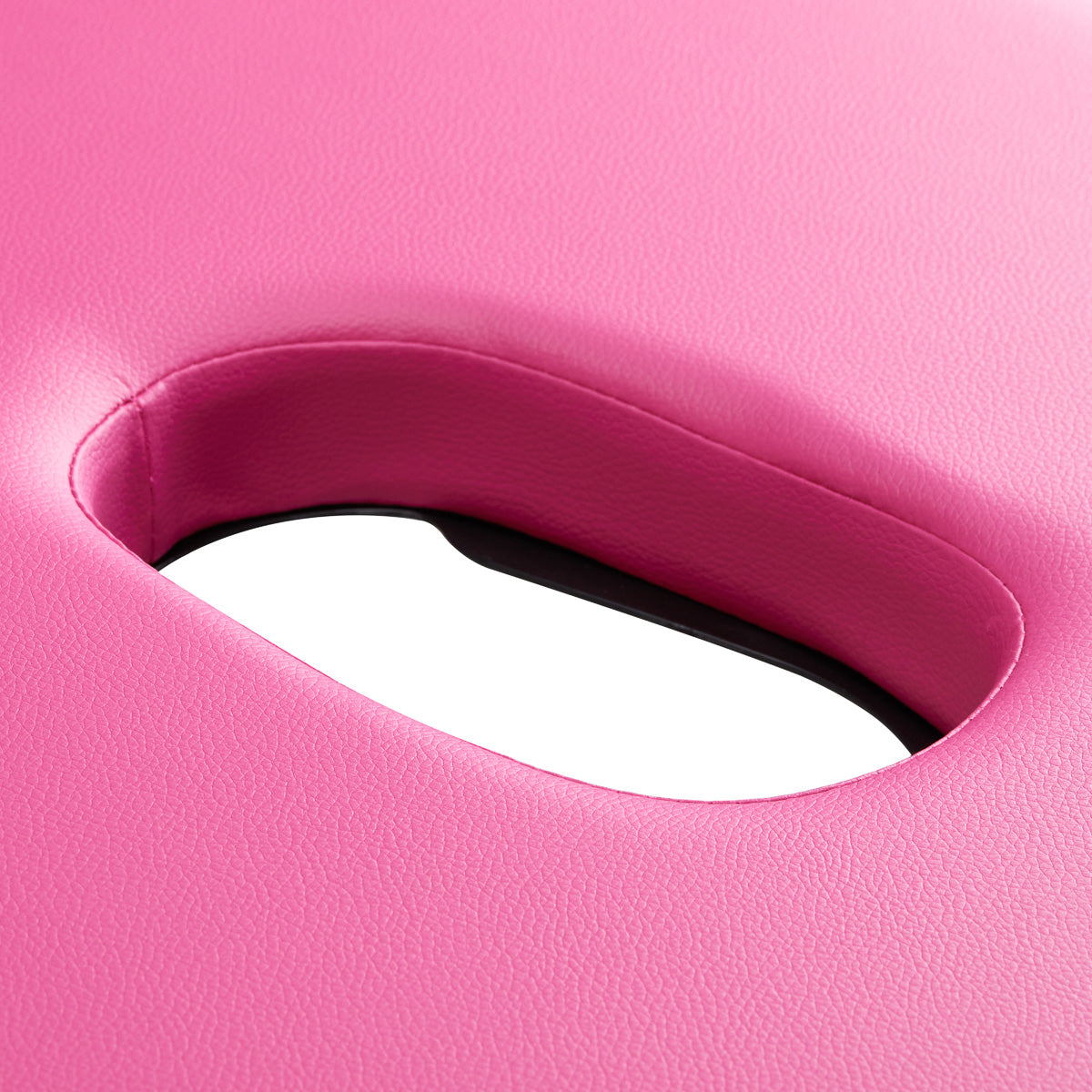 BALANCE wooden folding massage table with pink and black upholstery, 2-segment design for professional massage therapy sessions.