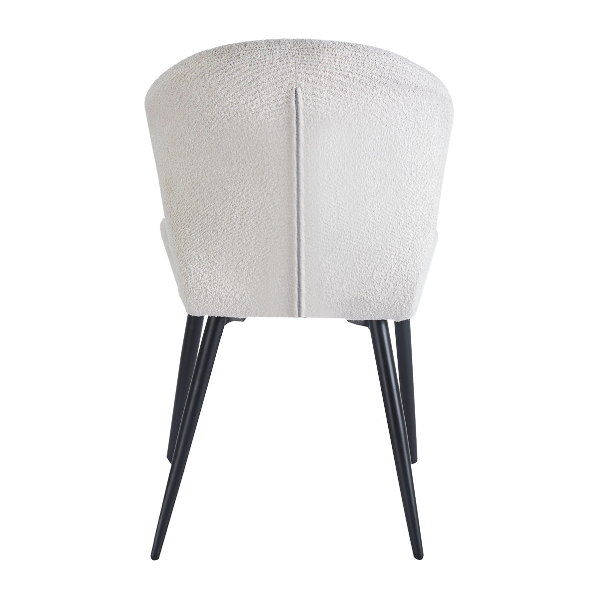 4RICO Lucente white sherpa chair with profiled backrest and black metal legs