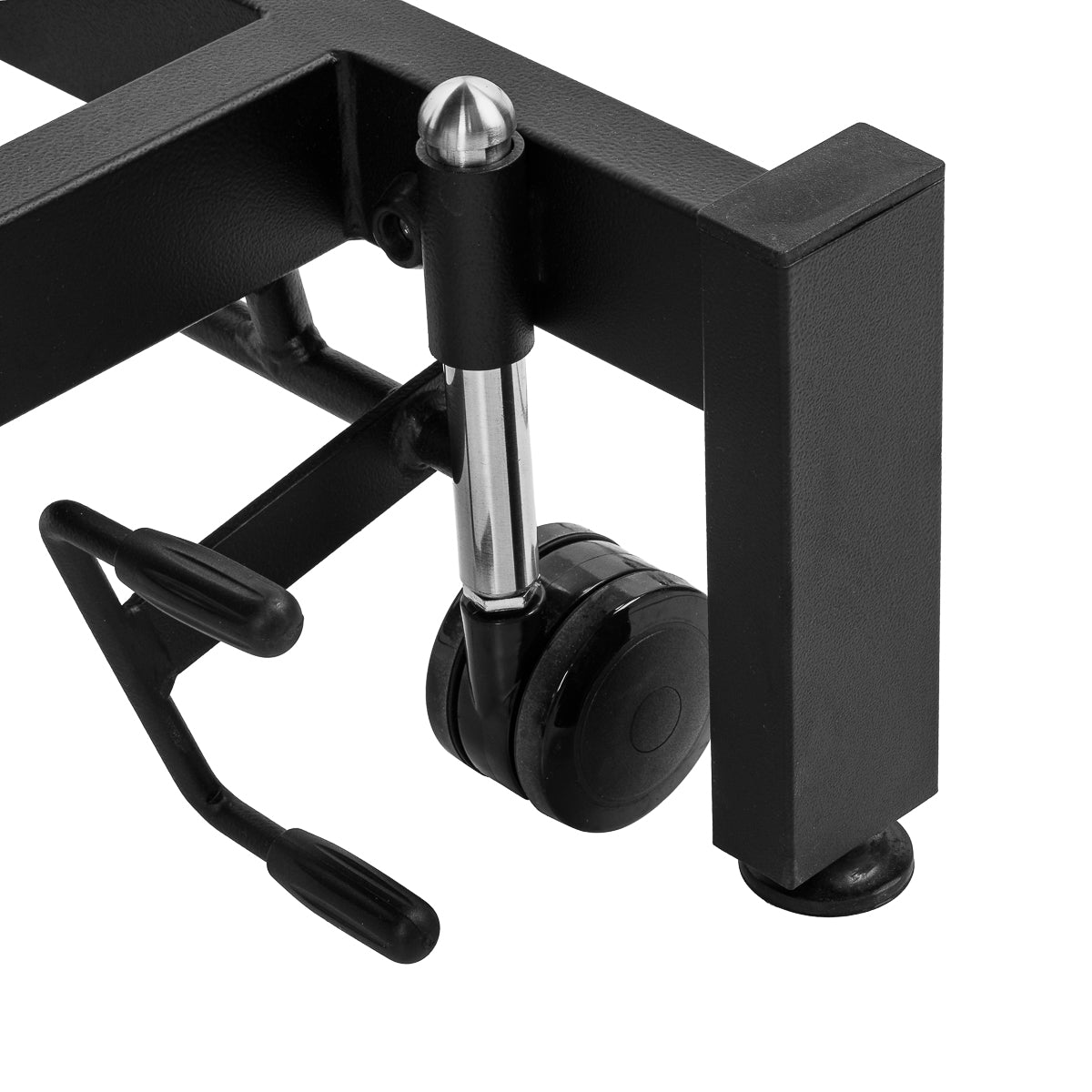 Retractable castor detail on Balance Solidum 3 massage table