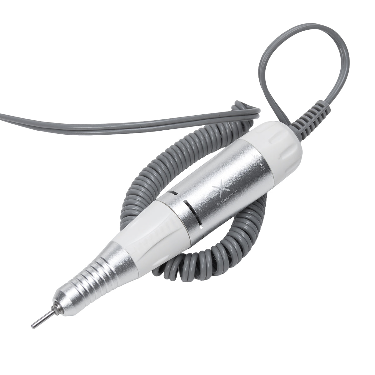 EXO Syntra Nail Drill 35W – White · Coiled handpiece cable