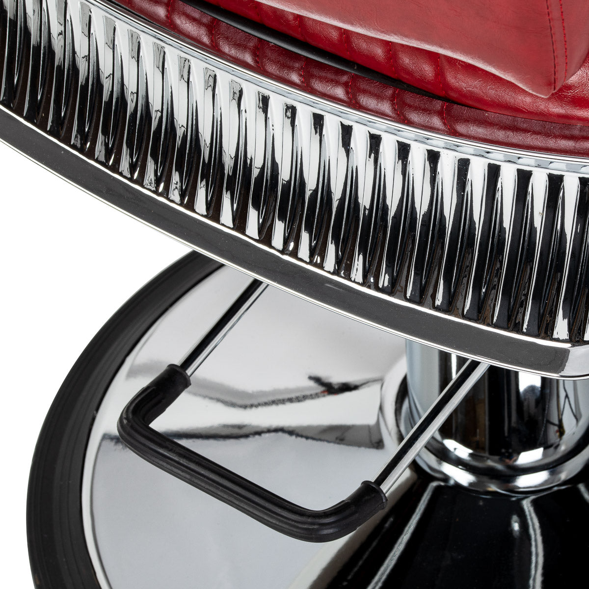 Gabbiano Royal X red barbershop chair with footrest