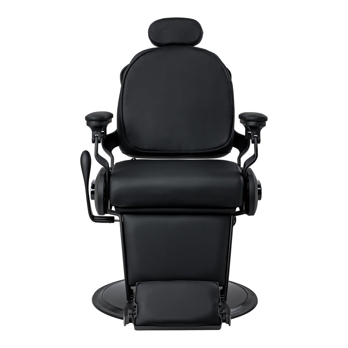 Gabbiano Francesco Barber Chair With Massage – Black, Black Base · Front view