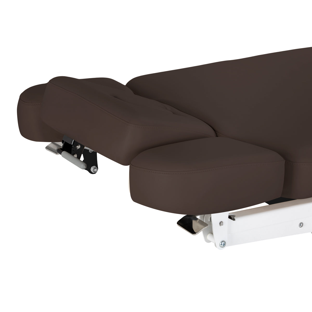 Sillon Relax Electric SPA Lounger – Dark Brown, Black Base · Headrest side sections