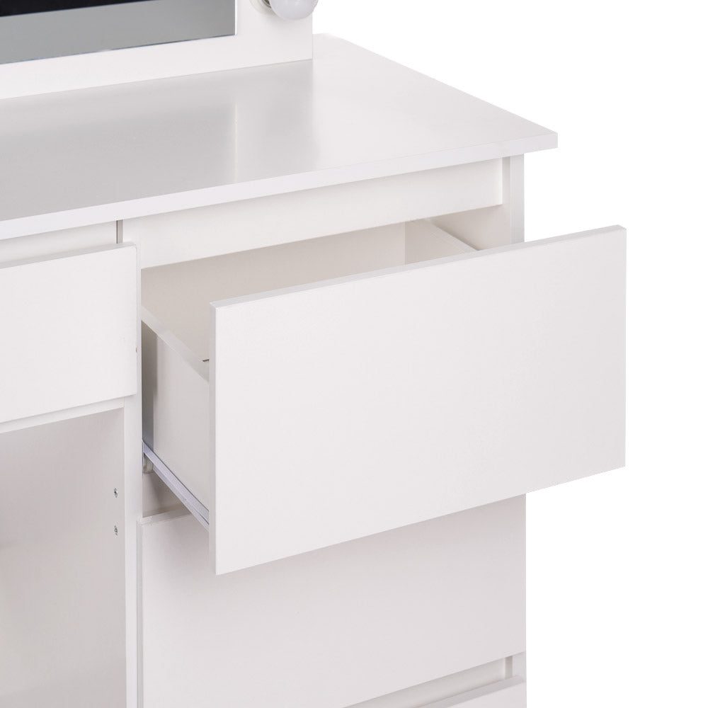 Toaletka biała EVA z lustrem podświetlanym LED - BVShop