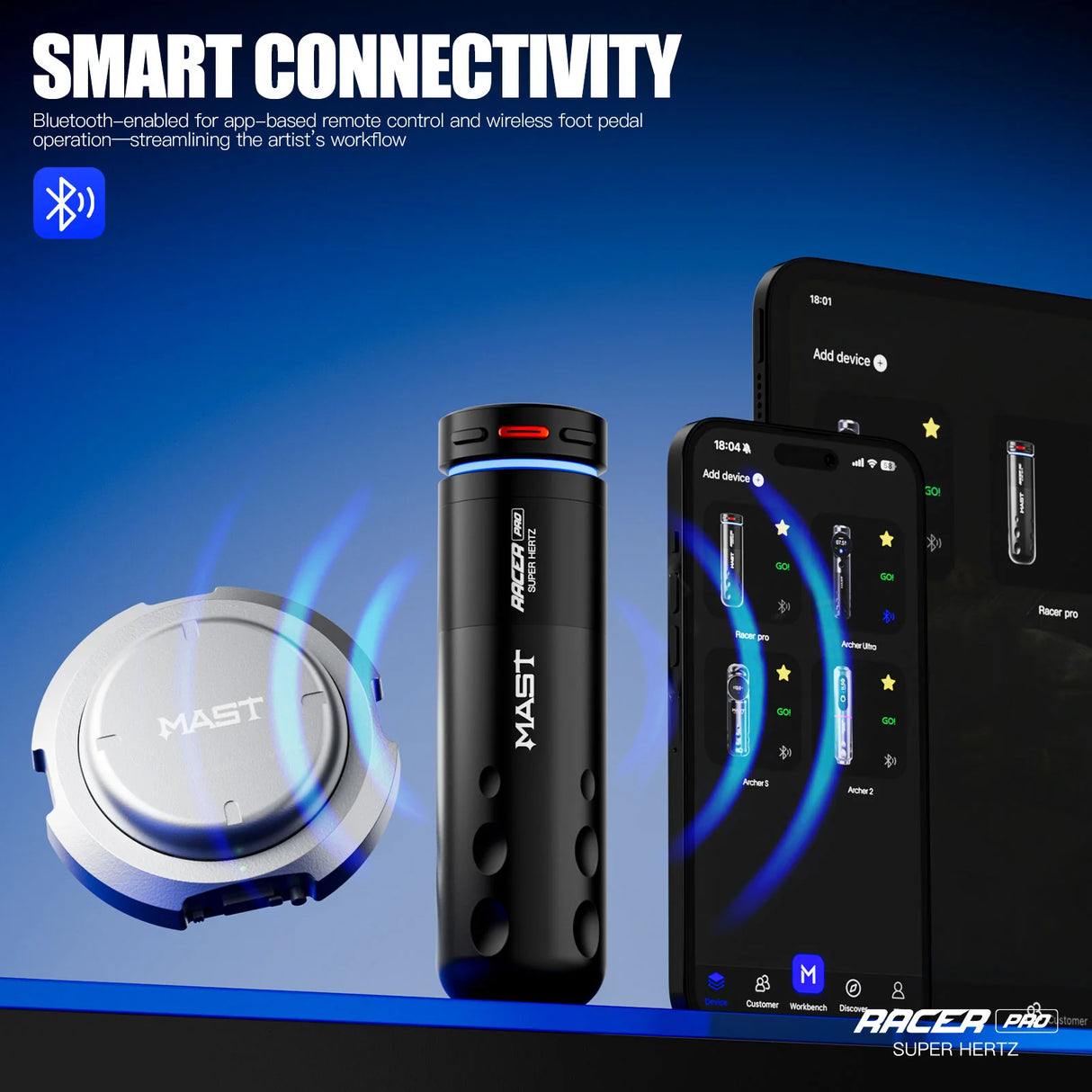 Mast Racer Pro Pink Wireless Tattoo Pen 4.2mm Stroke