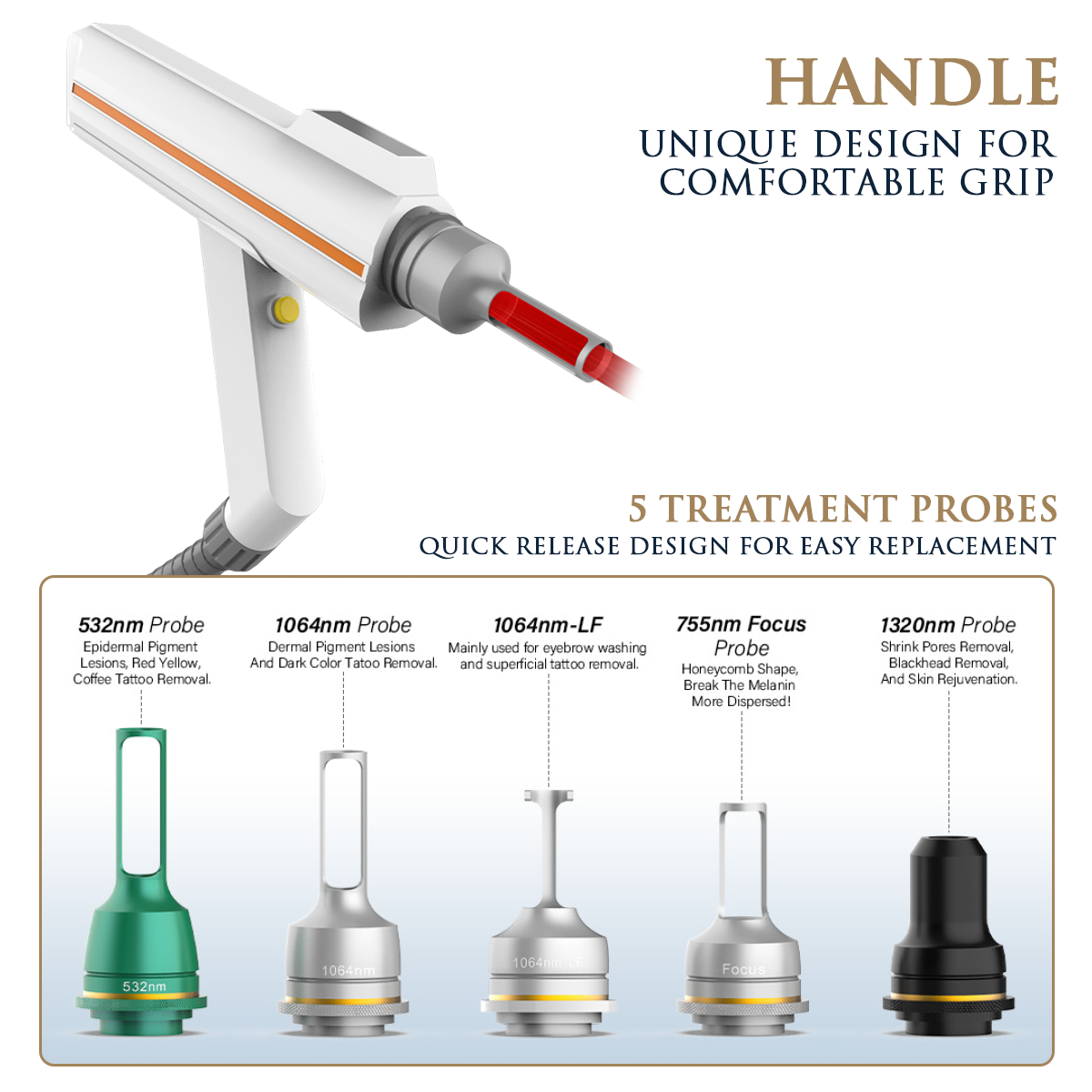Skin Monarch 1500W picosecond tattoo removal laser machine with control panel and handpiece for effective tattoo removal procedures.