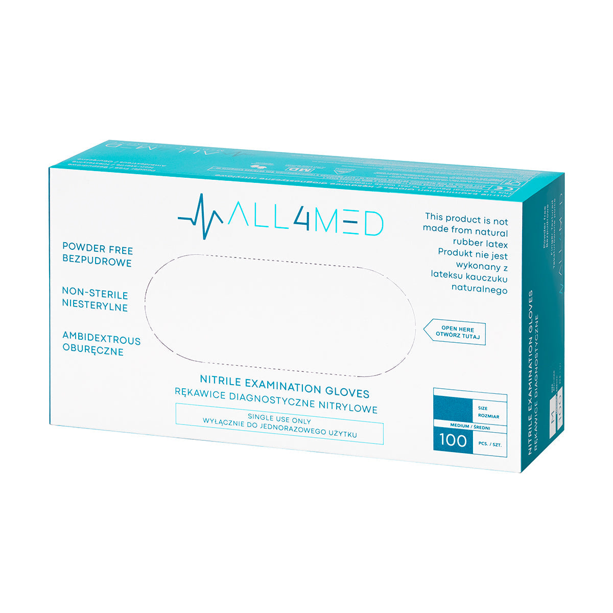 All4med disposable diagnostic nitrile gloves black m - BVShop