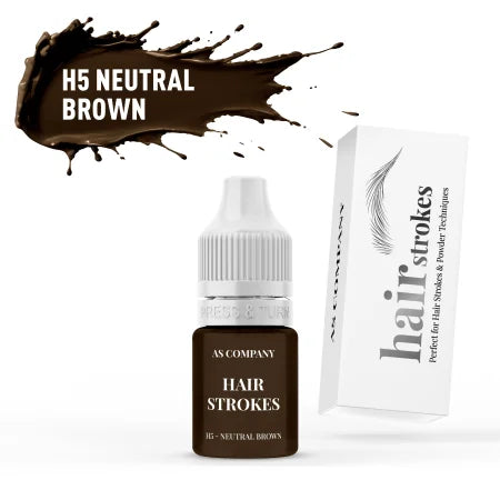 AS Company H5 Neutral Brown eyebrow pigment 6ml for PMU hairstroke brows