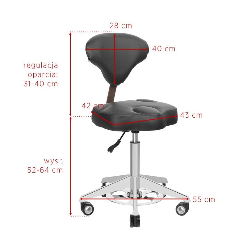 Azzurro 156f bump-up white cosmetic stool - BVShop
