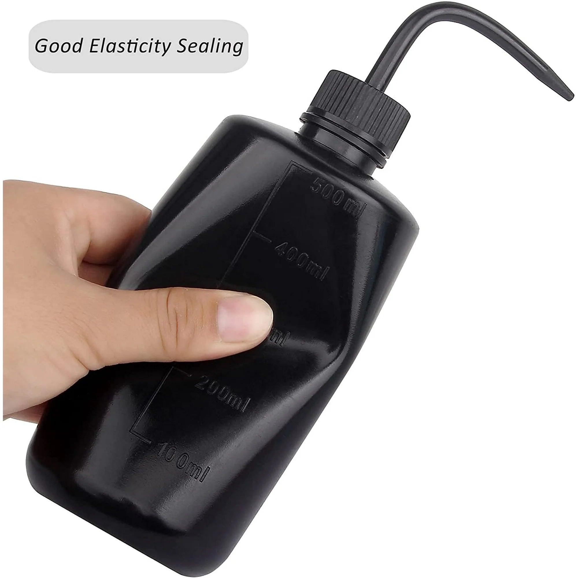 Black Plastic Wash Bottle 500ml - BVShop