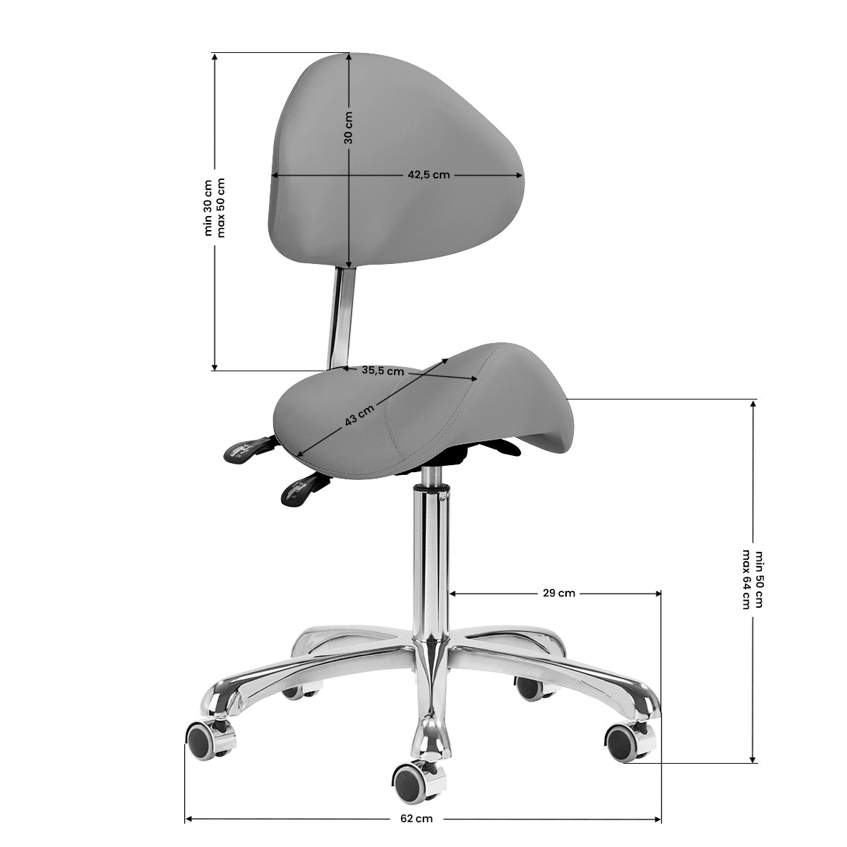 COSMETIC STOOL 1004 GIOVANNI GRAY - BVShop