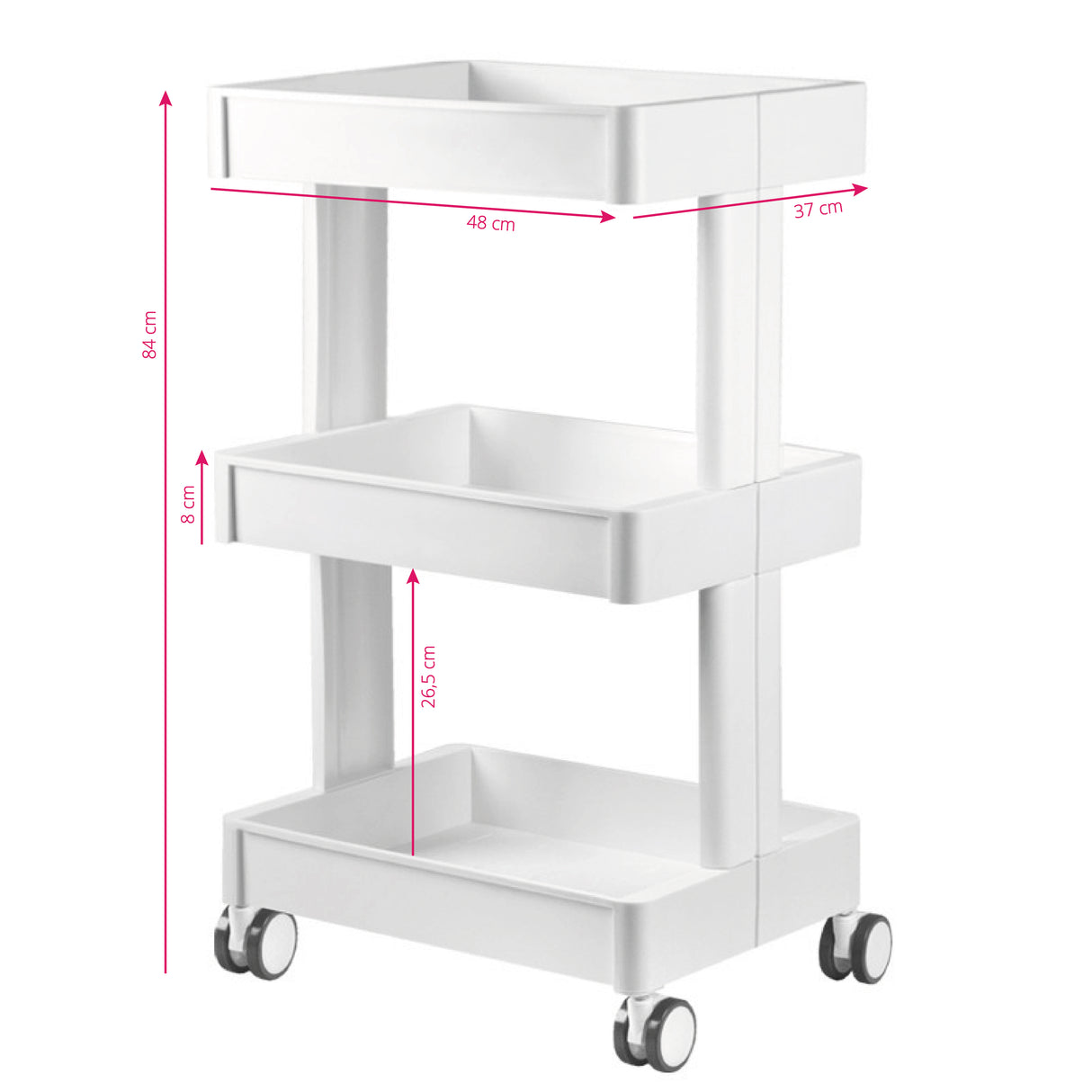 Cosmetic trolley 084 white - BVShop