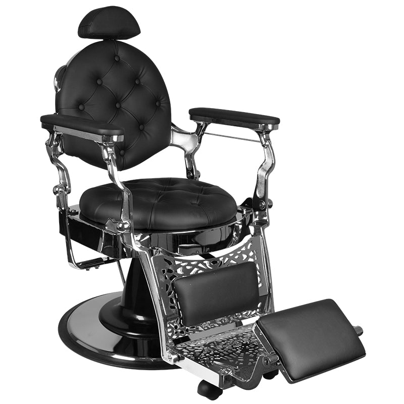 Gabbiano Barber Chair Giulio silver black - BVShop