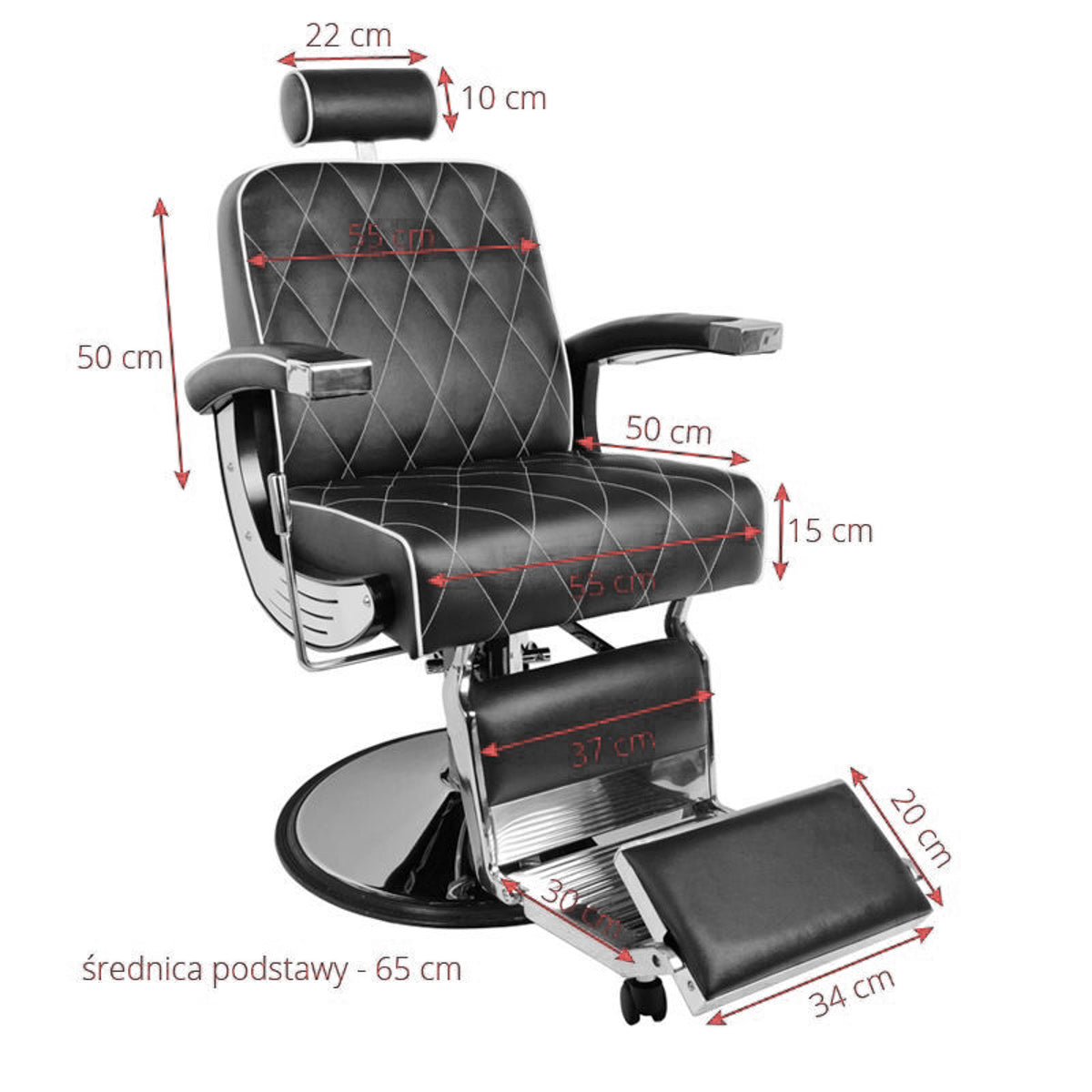 Gabbiano Barber Chair Imperial Black - BVShop