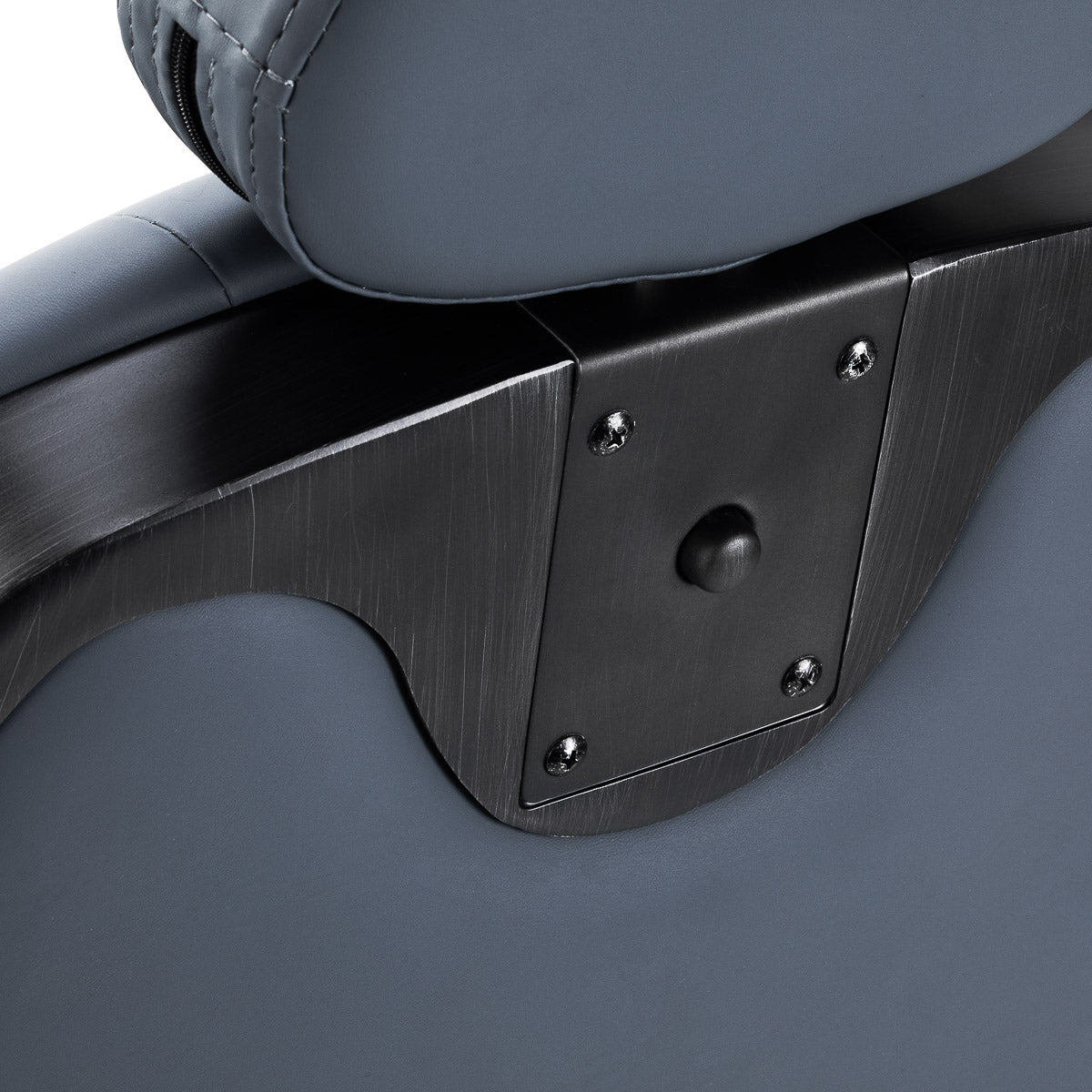 Gabbiano Francesco barber chair in graphite with brushed black frame - BVShop