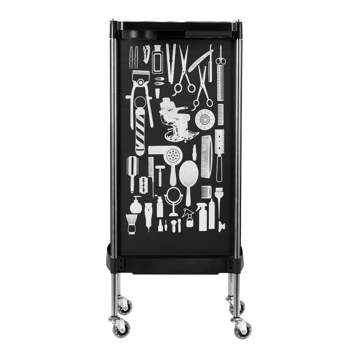GABBIANO HAIRDRESSER TROLLEY X11-9 BLACK GRAPHICS - BVShop