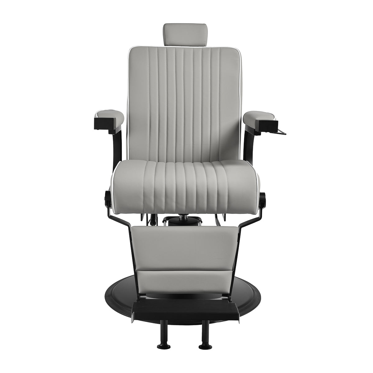Gabbiano Levi barber chair with black frame gray without stitching at the back - BVShop