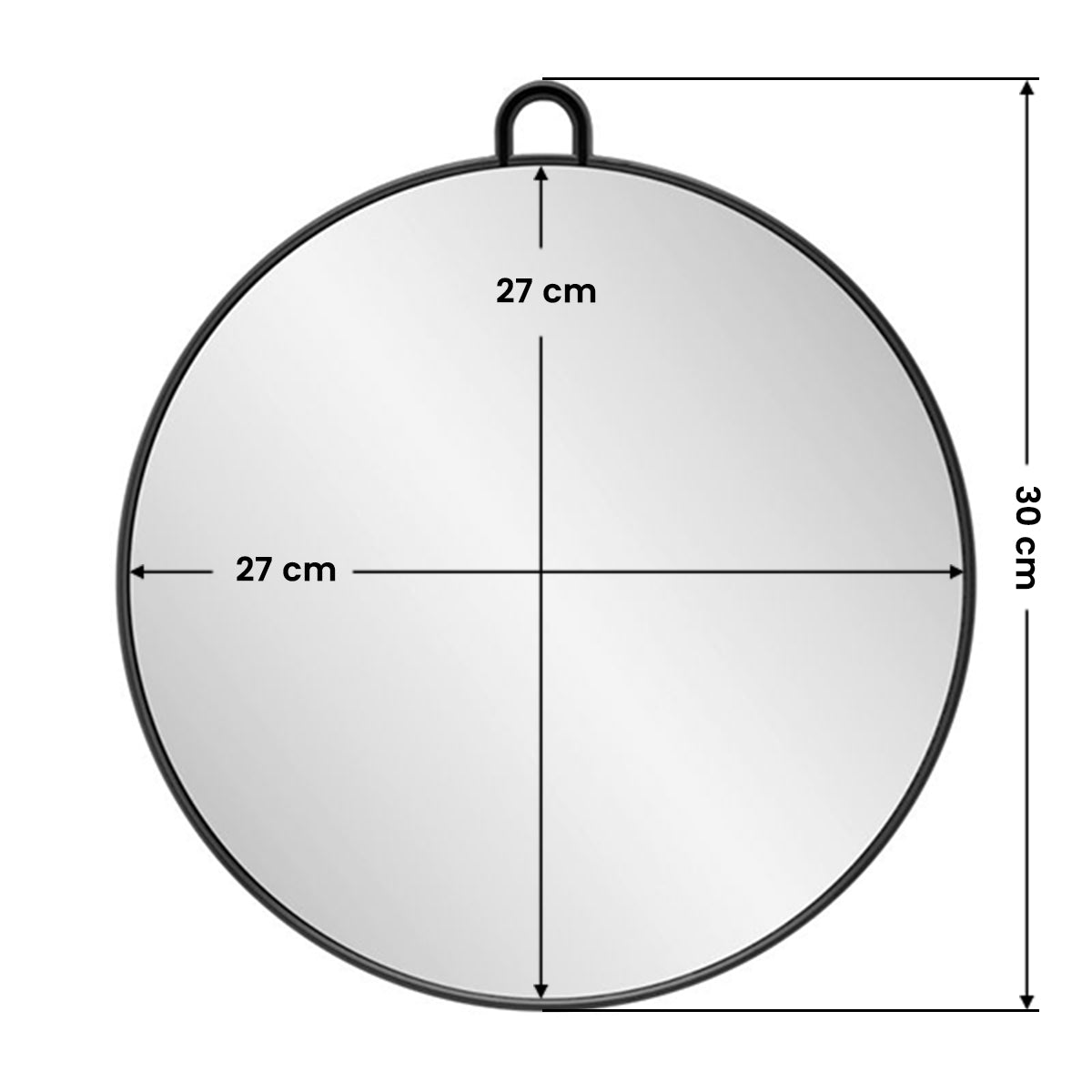 HAIRDRESSER MIRROR ROUND Q-29 BLACK - BVShop