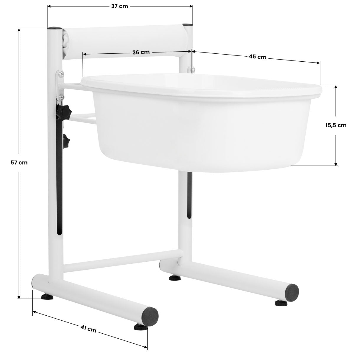 Height-adjustable pedicure tray, white - BVShop