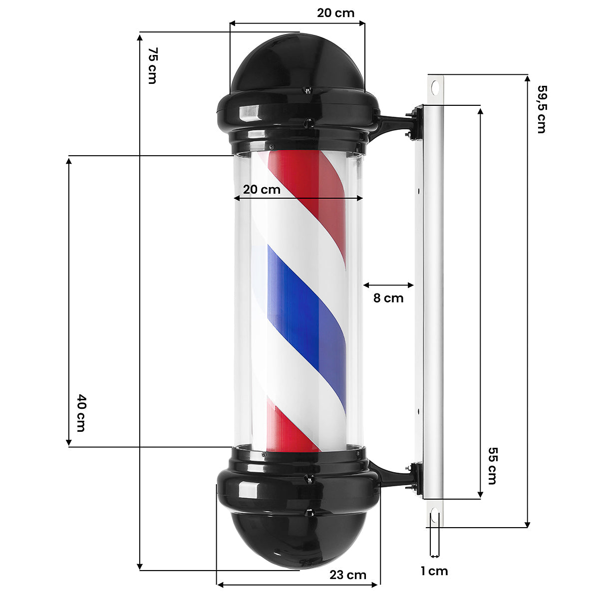 Illuminated plafond barber shop BB-02 black, large - BVShop