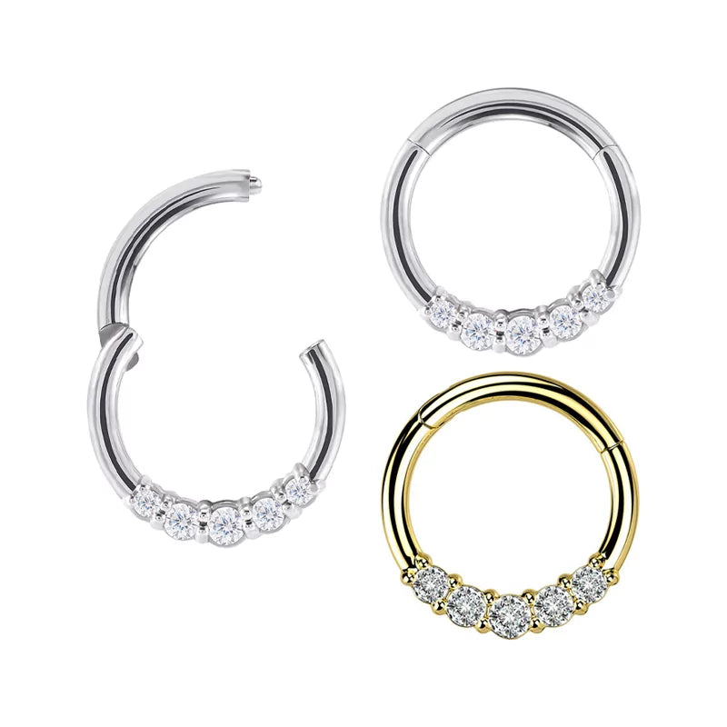 Steel Blaze Face Set Ring