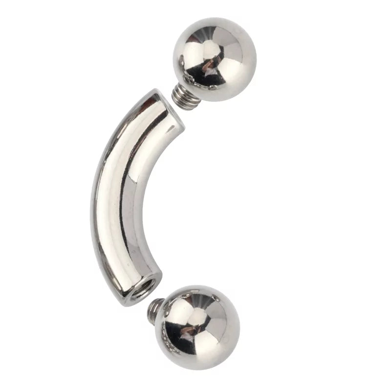 Titanium Big Size Internal Thread Curved Barbell