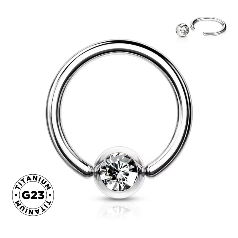 Titanium Press Fit Jewel Ring