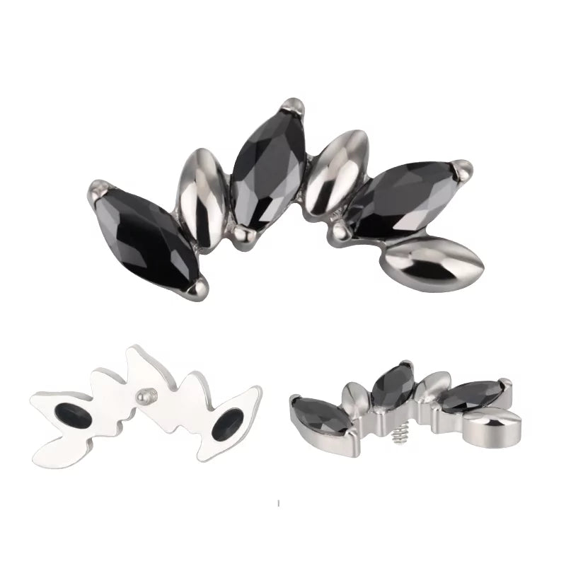 Titanium Ring Alternate Marquise