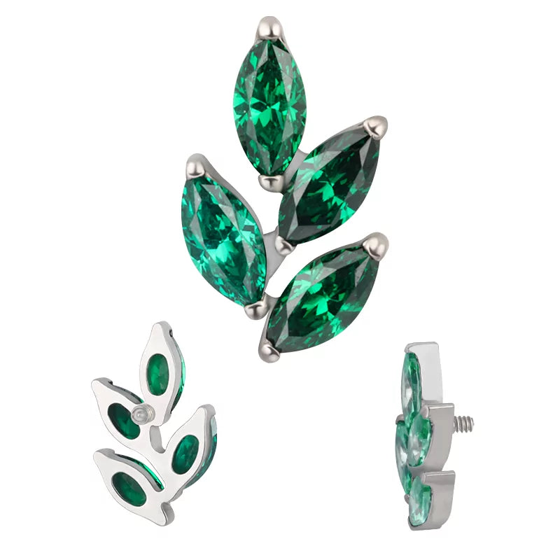 Titanium Ring Leaf Shape