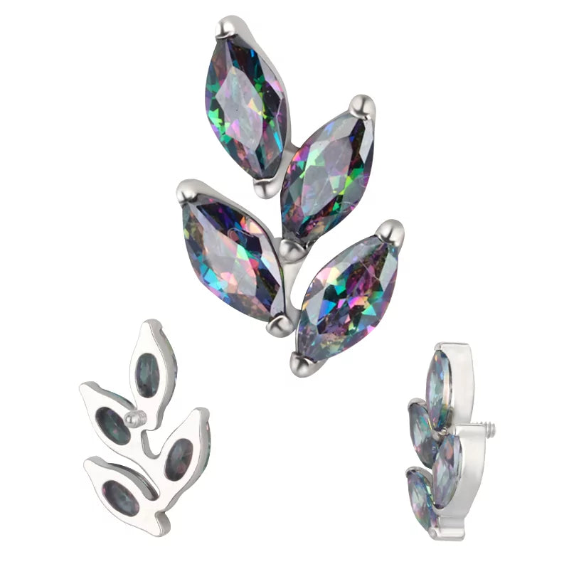 Titanium Ring Leaf Shape