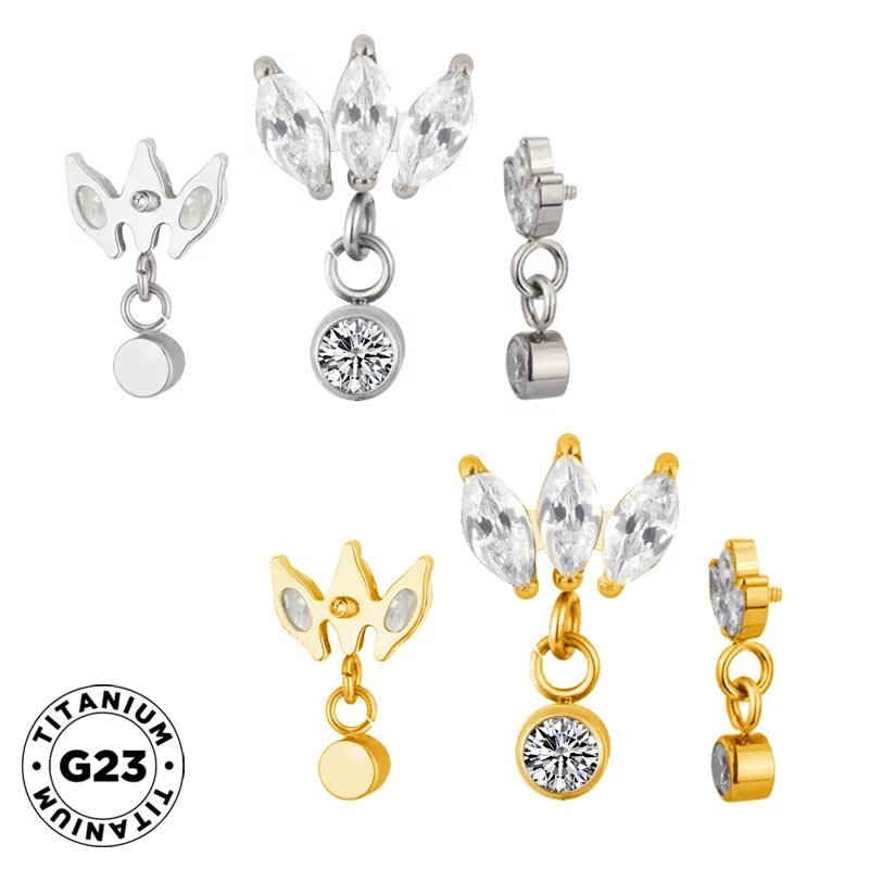 Titanium Ring Marquise Bezel