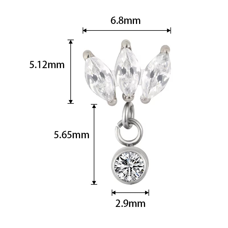 Titanium Ring Marquise Bezel