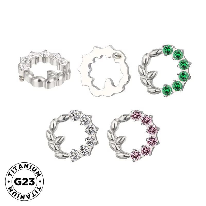 Titanium Ring Olive Wreath