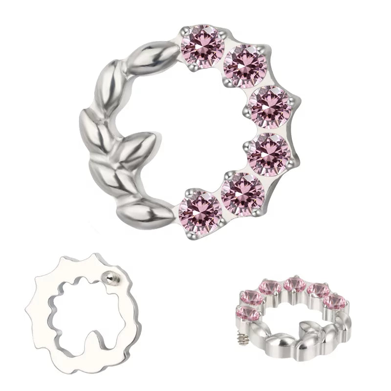 Titanium Ring Olive Wreath