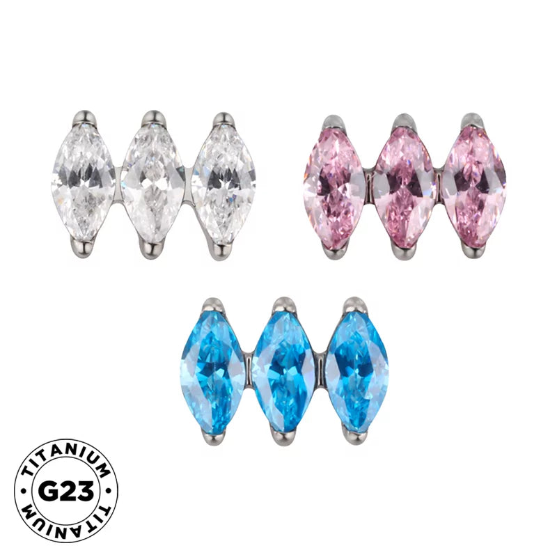 Titanium Ring Parallel Marquise