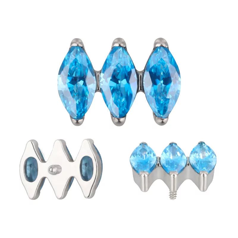 Titanium Ring Parallel Marquise