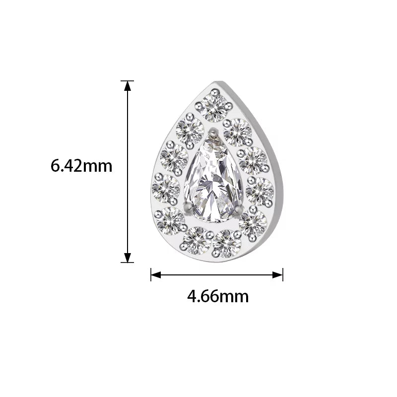 Titanium Ring Paved Pear