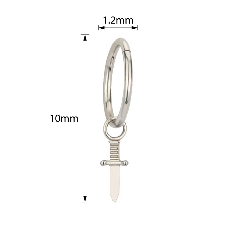 Titanium Ring Sword Dangle