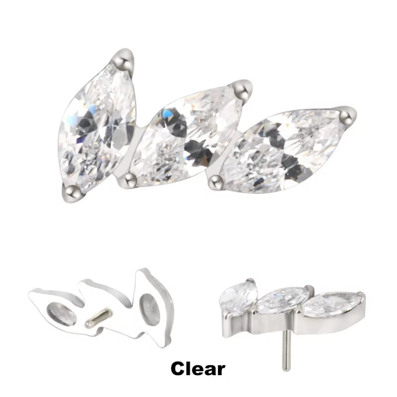 Titanium Ring Tips 3 Prong Curved Fan