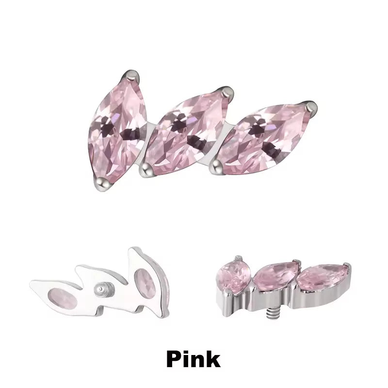 Titanium Ring Tips 3 Prong Curved Fan