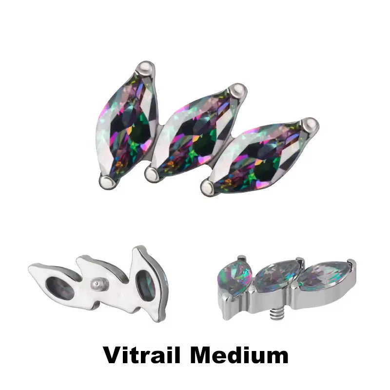 Titanium Ring Tips 3 Prong Curved Fan