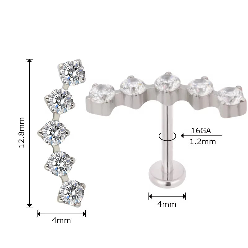 Titanium Ring Tips 5 Prong Zirconia Bezel