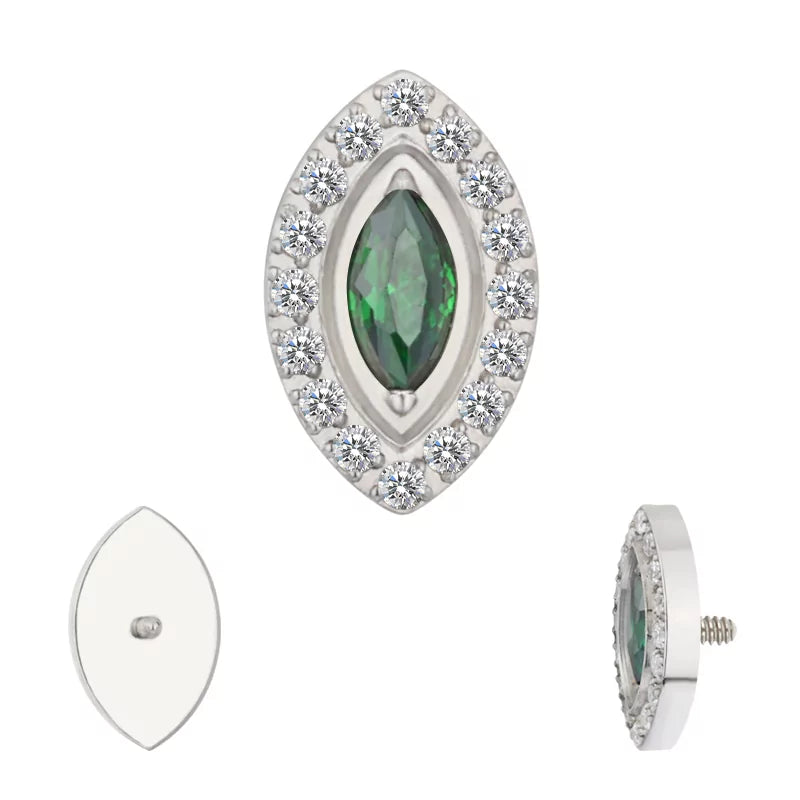 Titanium Ring Tips Marquise Bezel Set