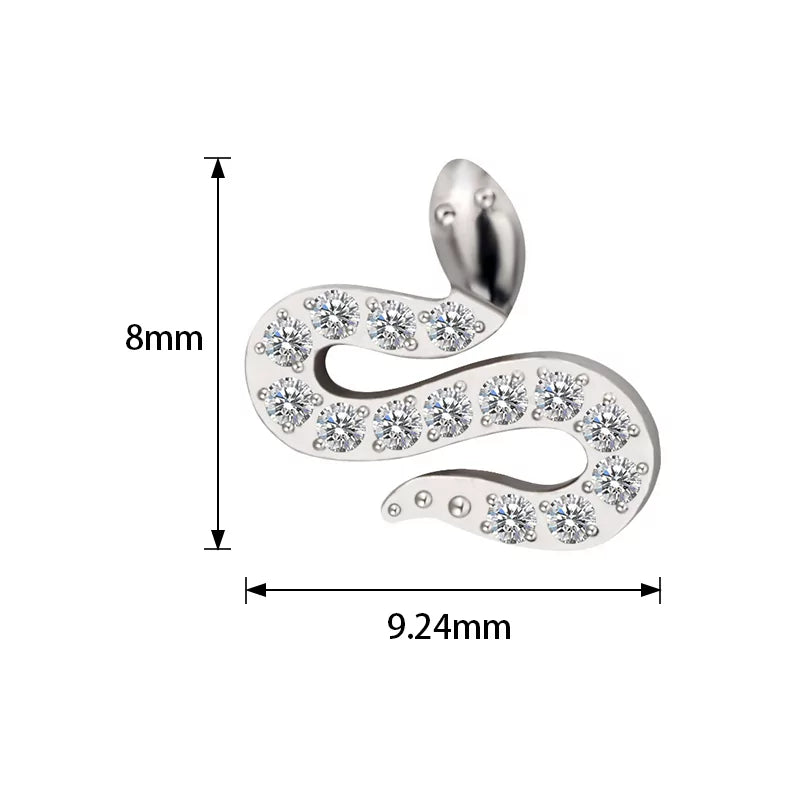 Titanium Ring Tips Paved Snake