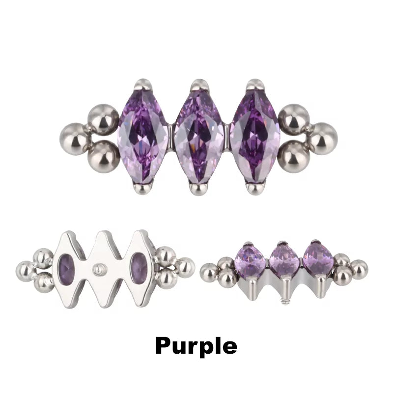 Titanium Ring Tri Bead Bezel