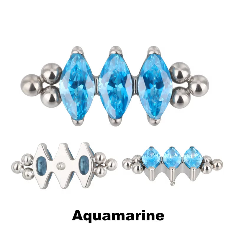 Titanium Ring Tri Bead Bezel