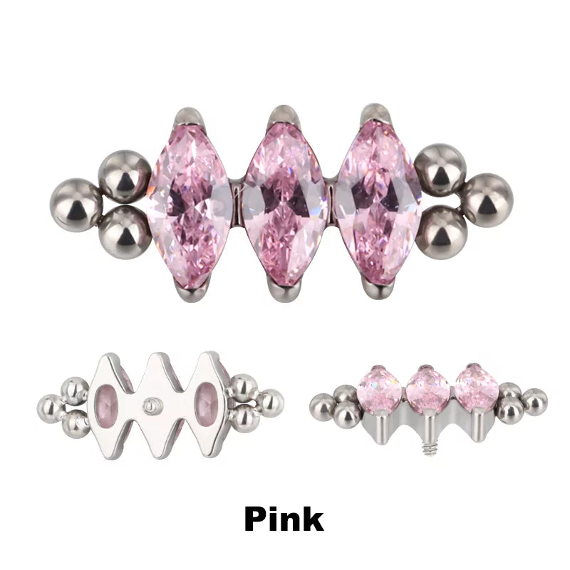 Titanium Ring Tri Bead Bezel