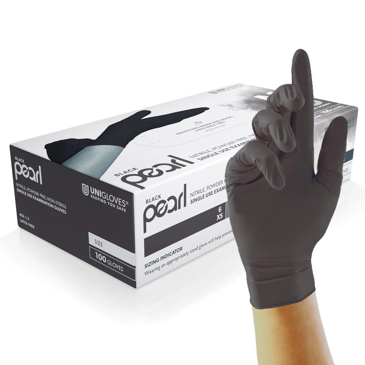 Black Pearl Nitrile Gloves 100pcs XS/S/M/L/XL - BVShop